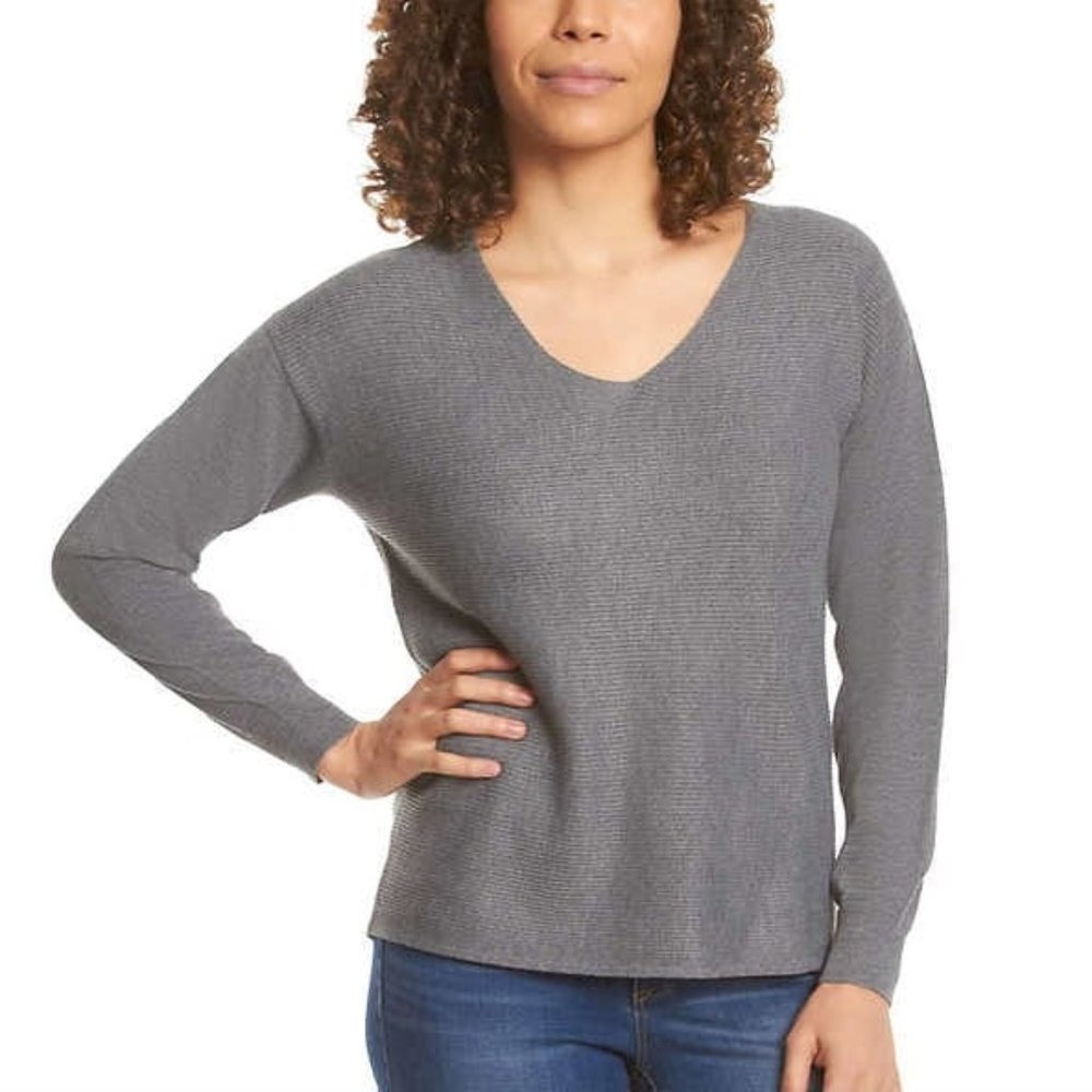 Ella Moss Ladies' Ribbed V-Neck Sweater
